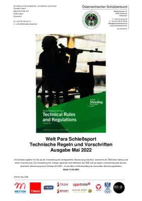 Parasport Technische Regeln und Vorschriften Mai 2022
